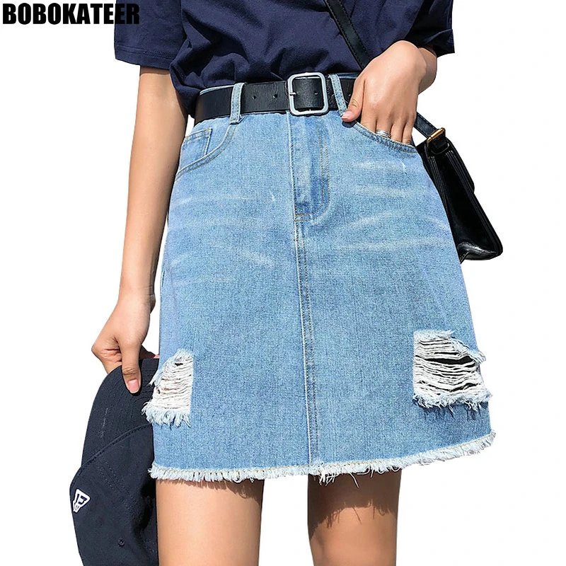 plus size black denim skirt