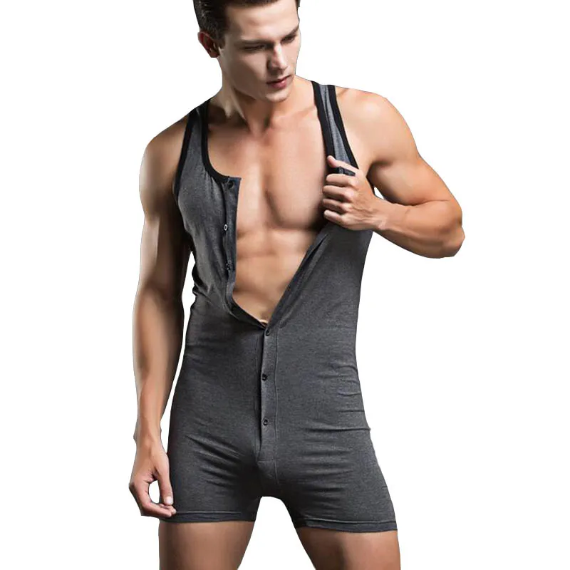 Tanie Male body shaper bawełny bielizna onesie faja hombre ciała suits sexy wspólne odzież bielizna nocna bielizna modelująca mężczyzna sexy te