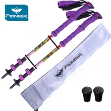 Pioneer Carbon Trekking Poles Ultralight Telescopic Walking Stick Outdoor Hiking Stick Camping Climbing Walking Cane 2pcs/lot koraman outdoor walking cane trekking pole telescopic ultralight hiking climbing stick carbon fiber stick fitness outdoor 1307