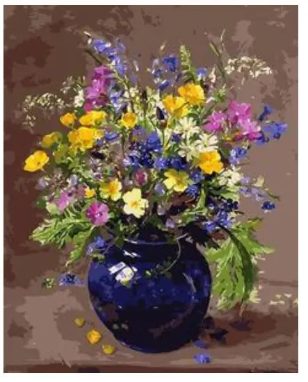 5792 цветы в вазе-краски по номерам наборы для взрослых DIY