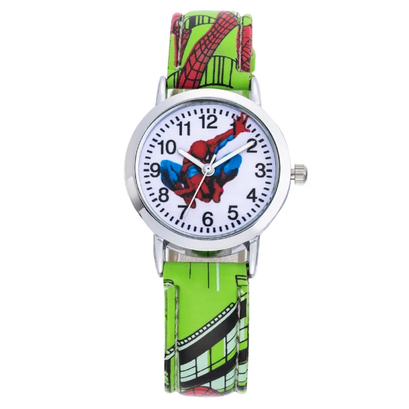 Крутые детские наручные часы с мультяшками Детские Кварцевые часы для мальчиков модные спортивные наручные часы с человеком-пауком подарочные часы Reloj montre enfant relogio - Цвет: GR