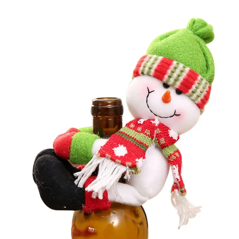 Новое рождественское покрытие для бутылки вина Снеговик покрытие для бутылки в виде Санта-Клауса обеденный стол рождественские украшения для дома рождественские украшения - Цвет: 2