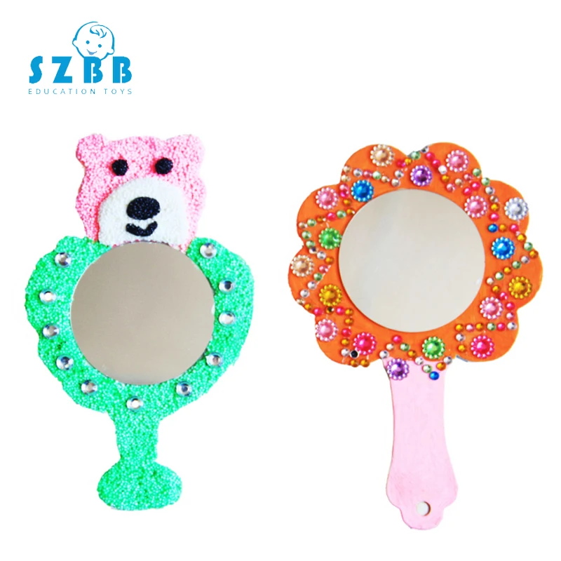 

SZ STEAM Wooden Chite DIY Drawing Toys Handmade Painted Mirror For Children Model Use Snowflake Clay Pearl Mud Clay SZ3127