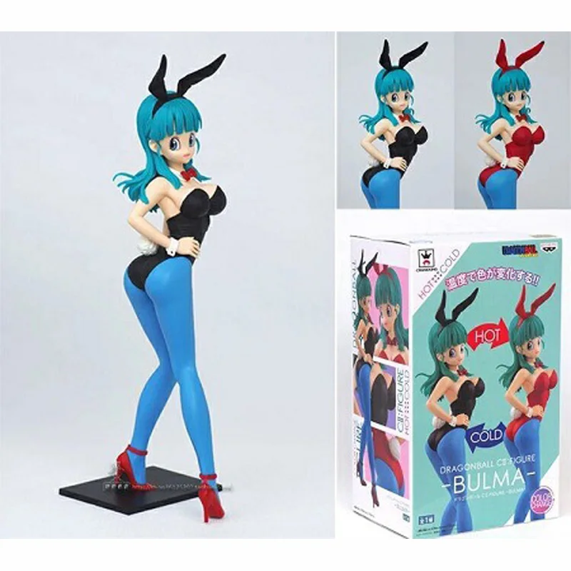 

New Arrival 22cm Dragon Ball Bulma Bunny Girl change Colour PVC Action Figure toy model doll