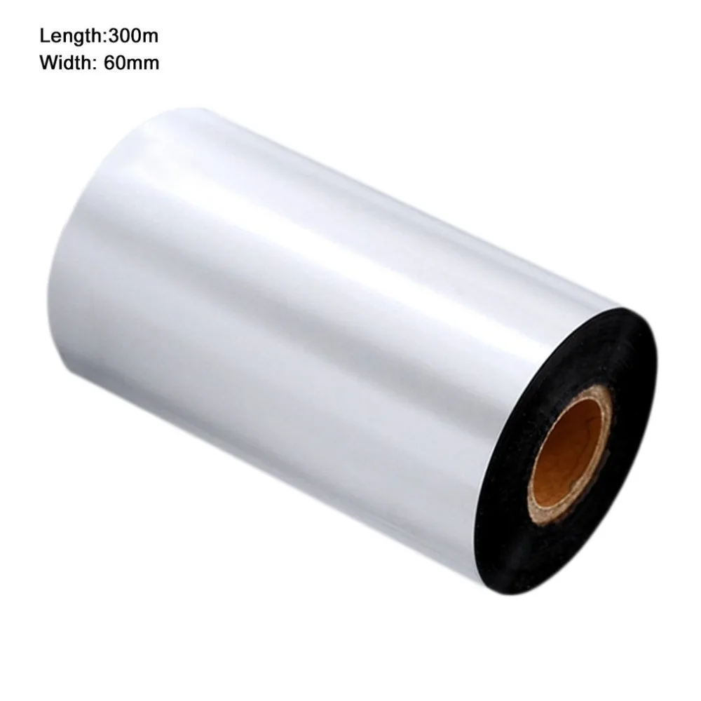 

60mm*300m Thermal Transfer Coated Barcode Label Printer Custom Paper Tags Waxes Ribbon Scratches Resistance Thermostability