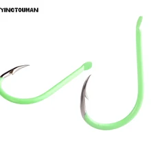 YINGTOUMAN 5 упак./лот 1#-6# флуоресцентная колючая Высокоуглеродистая сталь большой Рыболовный крючок не легко ржавеет рыболовные снасти