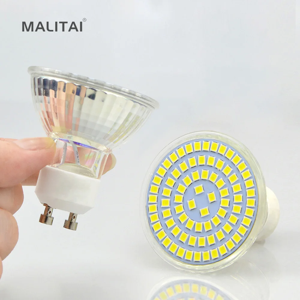 10 шт./лот полный Ватт GU10 6 Вт 8 220 В светодиодная лампа 2835 SMD теплостойкое стекло