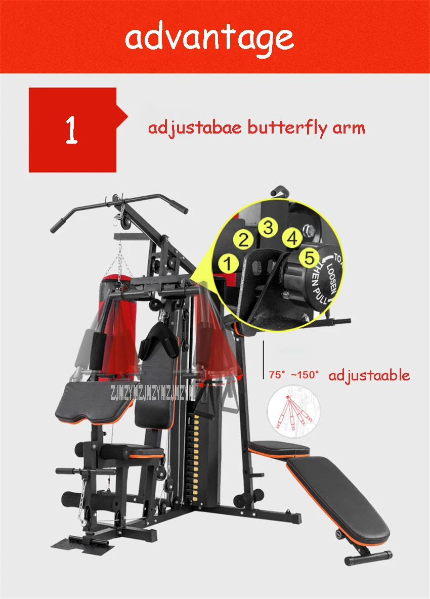 0601A большой комбинированный тренажер, интегрированное фитнес-оборудование, комплексная Силовая Тренировка мышц, подтягивающий мешок с песком, скамья для сидения