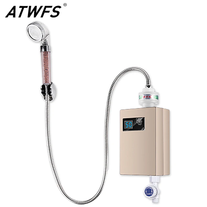 Us 53 5 45 Off Water Tankless Instant Shower Hot Sink Bathroom Shower Heater Instantaneous Water Heater Electric Flowing In Electric Water Heaters