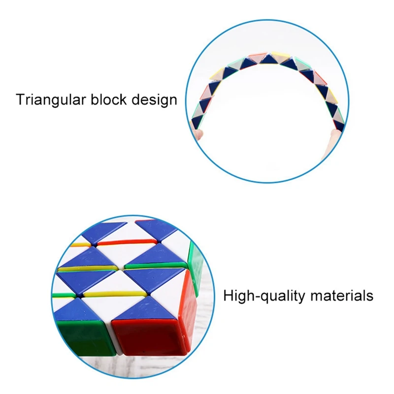 Горячая Красочная 3D Волшебная Змейка Рубика 24 сегментов cubo magico с плетением в форме змеи куб головоломка Детский обучающий игрушки для детей