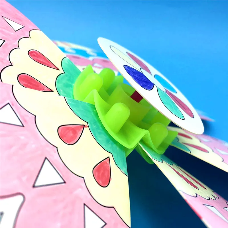 Happyxuan 8 шт./Партия DIY Pinwheels Spinner Набор для девочек игрушка-раскраска креативный рисунок и живопись детская бумага ручной работы развивающие