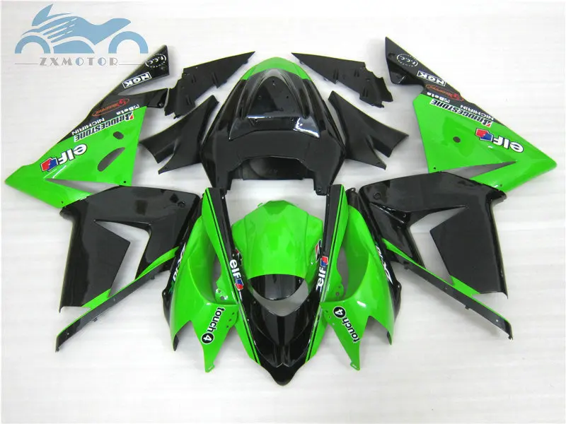 Пользовательские ваш мотоцикл комплект обтекателей для Kawasaki Ninja ZX-10R 2004 2005 ремонт кузова обтекатели комплект 04 05 ZX10R зеленый черный BK56