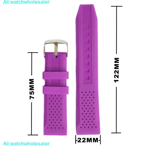 22mm Fresh Violet Silicon Jelly Rubber Unisex Watch Band Straps WB1051S22JB