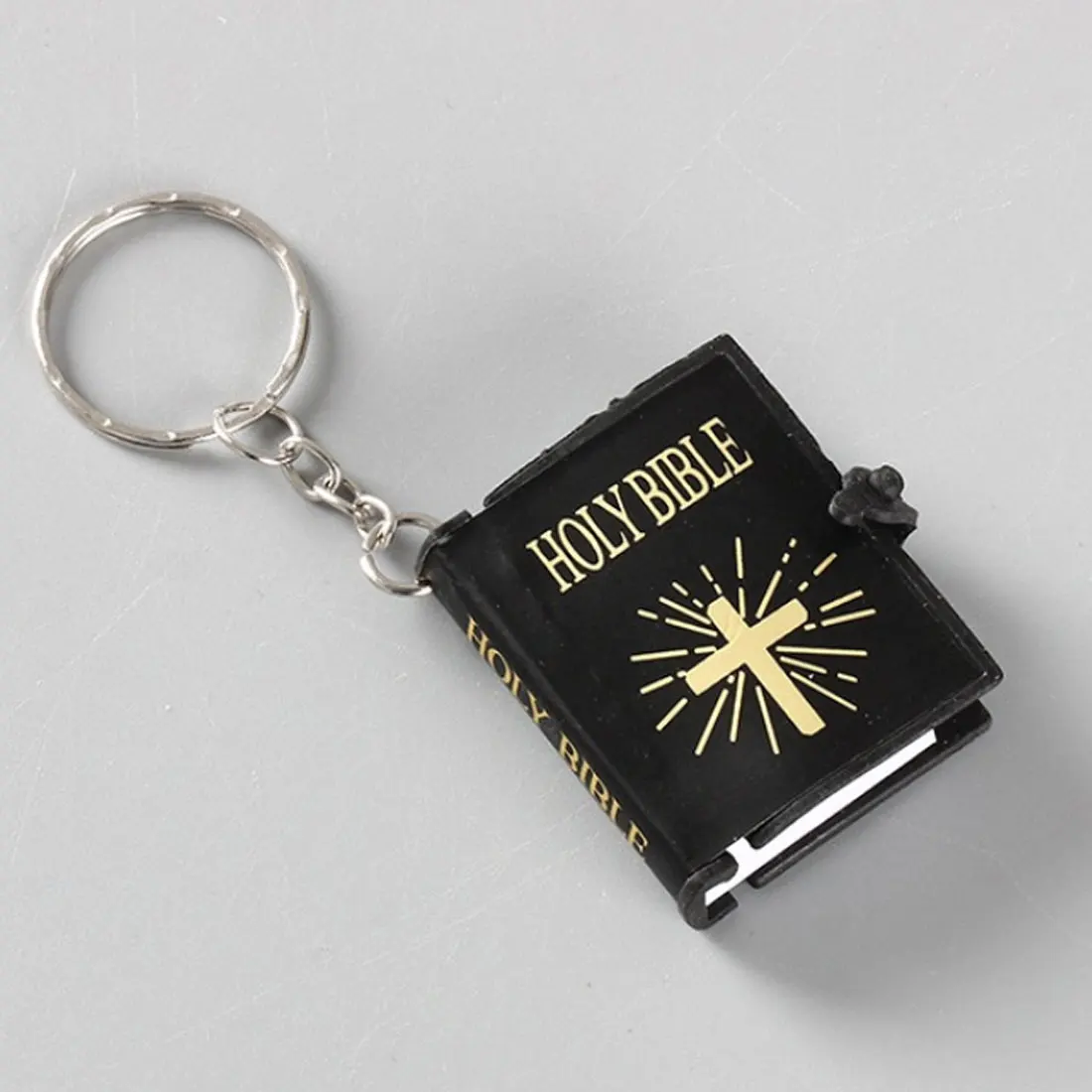 

English Spanish Mini HOLY Bible Keychain Religious Christian Jesus Cross Key Chain Women Prayer God Bless Gift Souvenirs Keyring