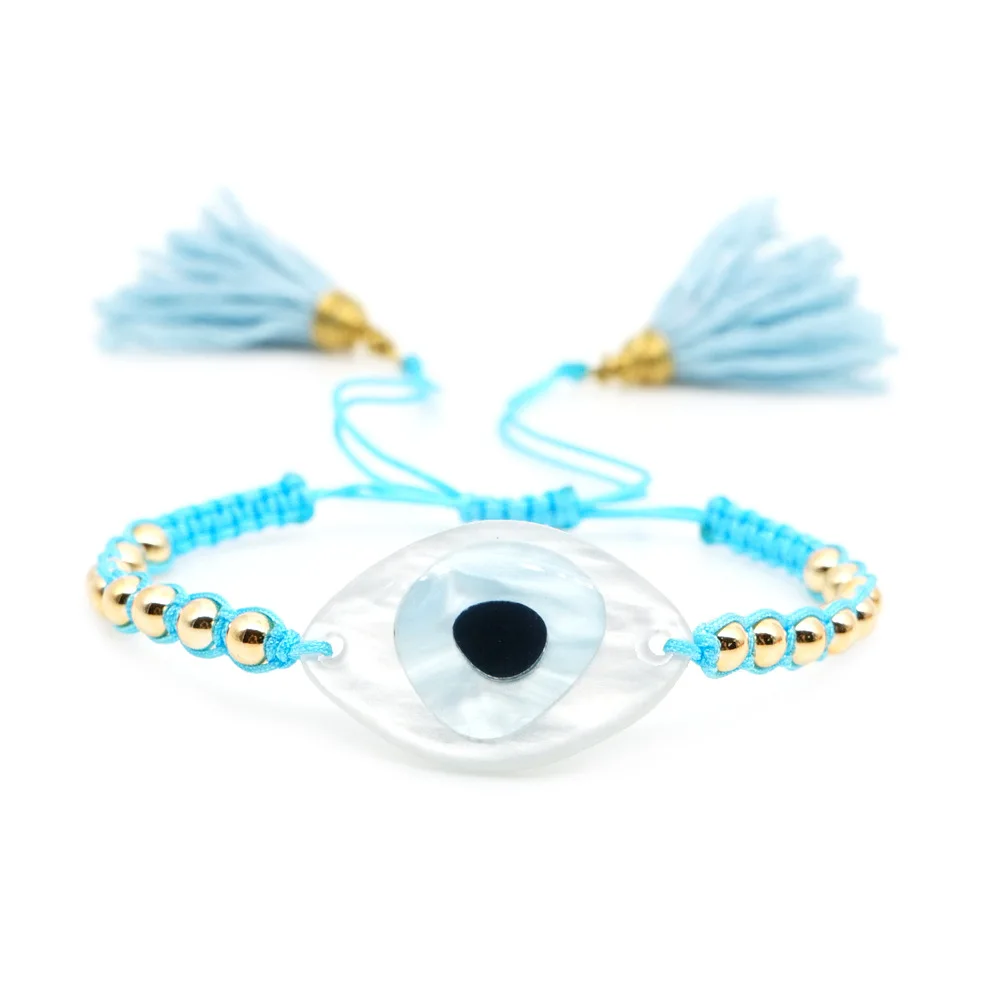 

5 Colors Rhineshone Evil Eye Bracelet For Women MIYUKI Bracelets Jewelry Insta Fashion Bijoux Japan Gold Plate Plastic Beads