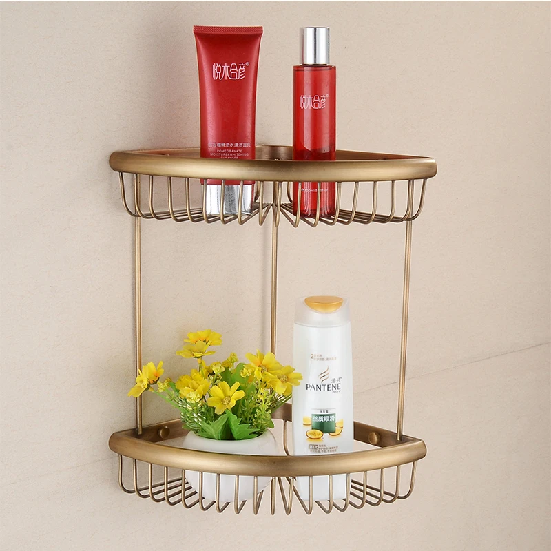 SRJ Copper Toilet Paper Holder European Antique Bathroom Round Bottom Paper Storage Rack Bathroom Retro Toilet Paper Holder