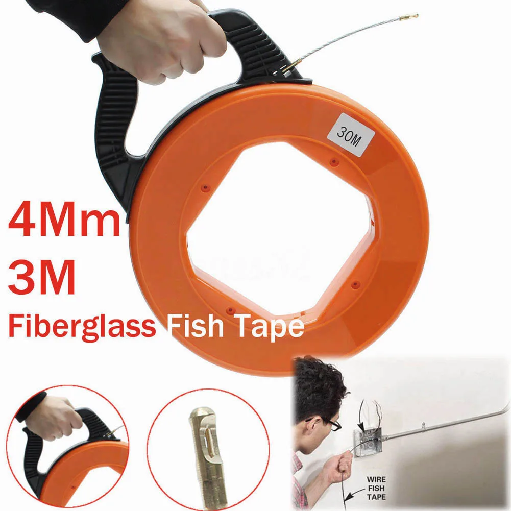 30M Fiberglass Tape Reel Puller Conduit Ducting Rodder Pulling Wire Cable Tool ALI88 30M Fiberglass Tape Reel Puller Conduit Ducting Rodder Pulling Wire Cable Tool ALI88