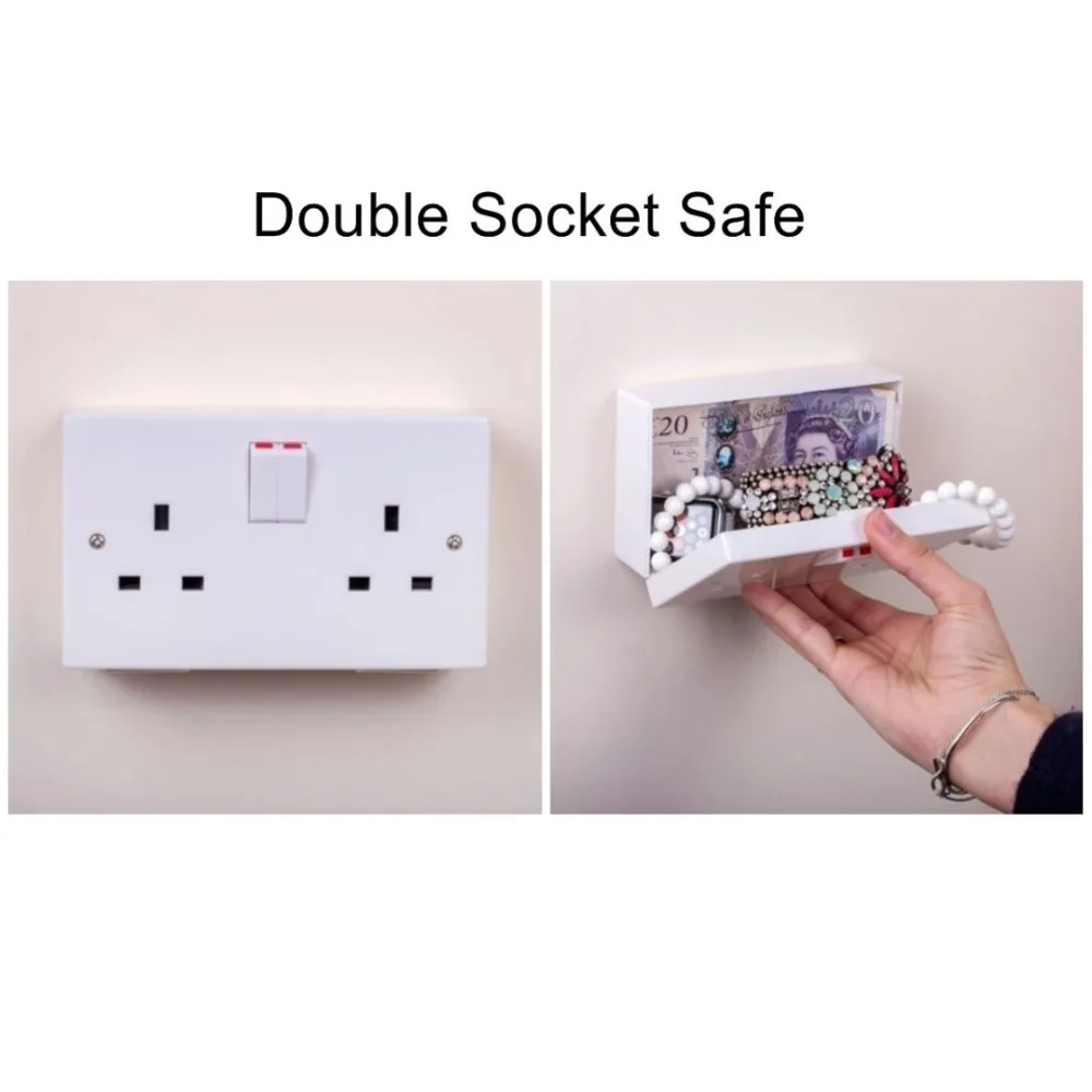 

New White Imitation Socket Stash Box UK Plug Socket Wall Safe Security Secret Hidden Stash Box