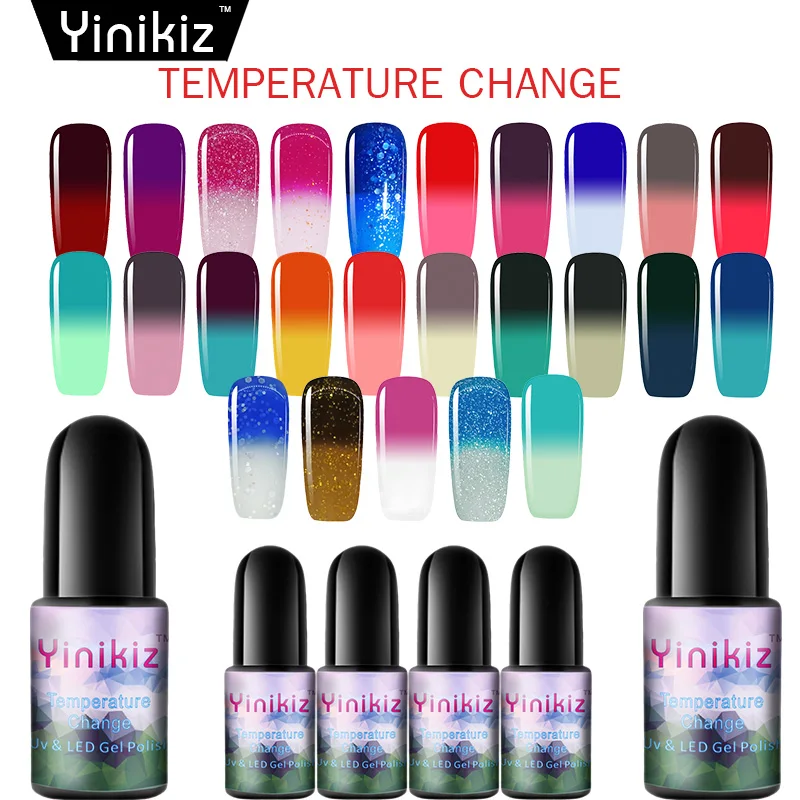 

Yinikiz Thermo Gel Polish Chamelon 25 Style Temperature Color Changing Nail Polish Gel Lacquer UV&LED Glue