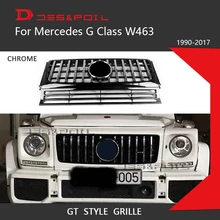 Para Mercedes Benz Classe G W463 GT Corrida Grill Grelha Vertical Amortecedor Dianteiro G500 G350 G55 1990-2017G wagon Carro Styling