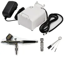 ABest двойного действия гравитационной подачи Аэрограф реального автоматического запуска функция остановки светодиодный сенсорный экран компрессор полный комплект игрушка