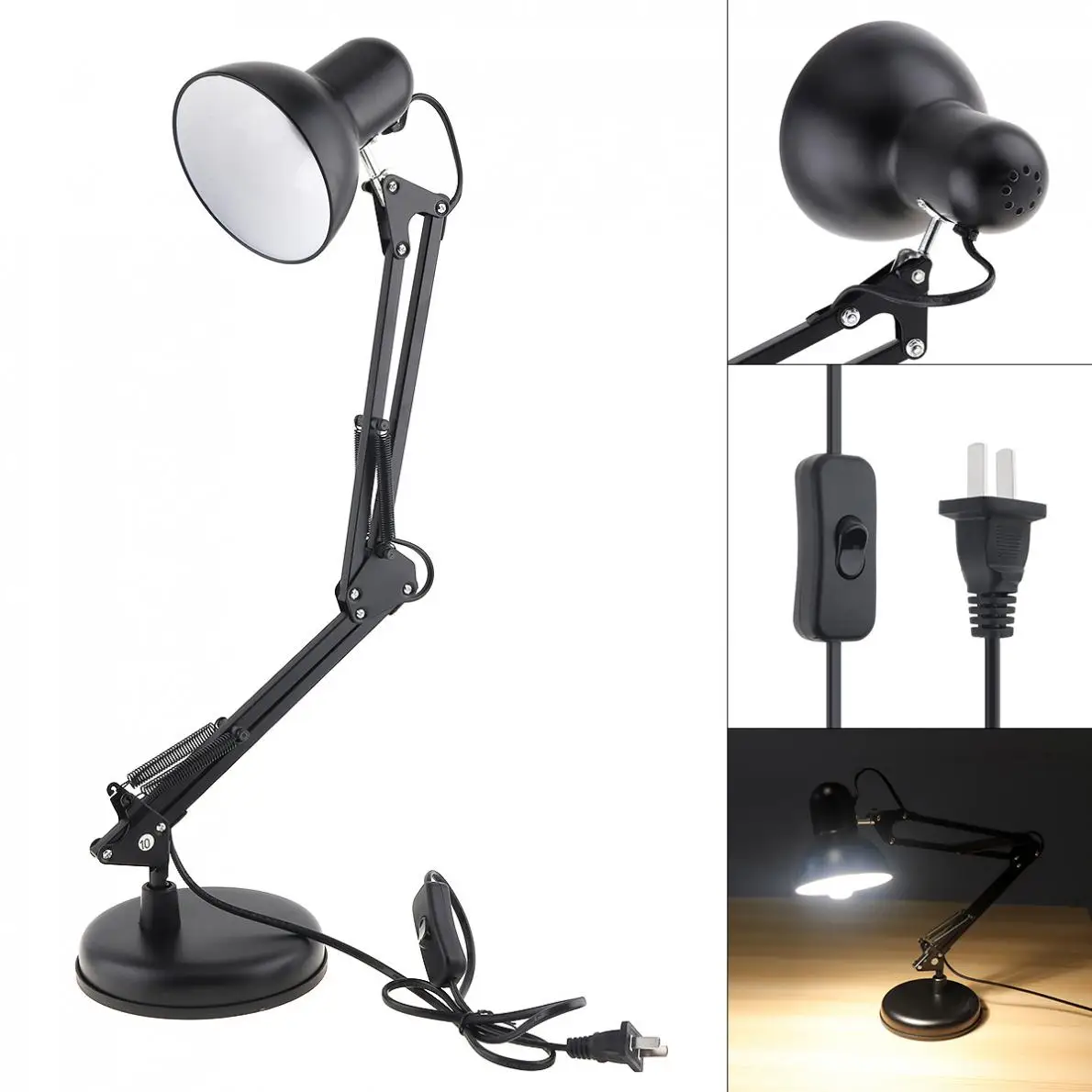 swing arm desk lamp clamp base
