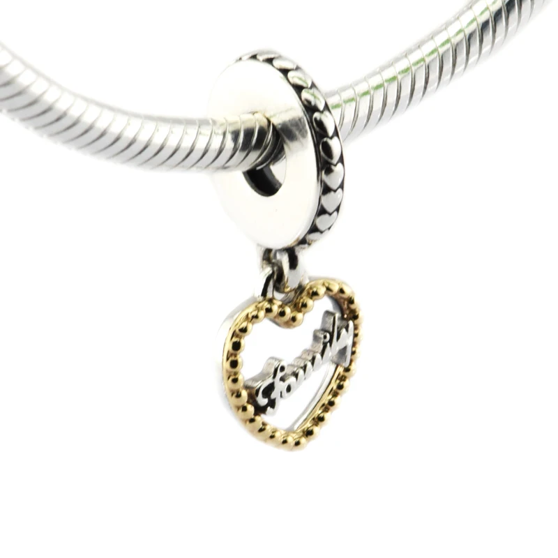 Loving Family Dangle Heart Beads for jewelry making Fit woman DIY charms Bracelet & Bangle sterling silver charm Loving Family Dangle Heart Beads for jewelry making Fit woman DIY charms Bracelet & Bangle sterling silver charm