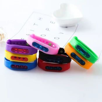 

100pcs/Lot Mixed colors solid mosquito repellent bracelet mosquito repellent bracelet Anti-mosquito buckle