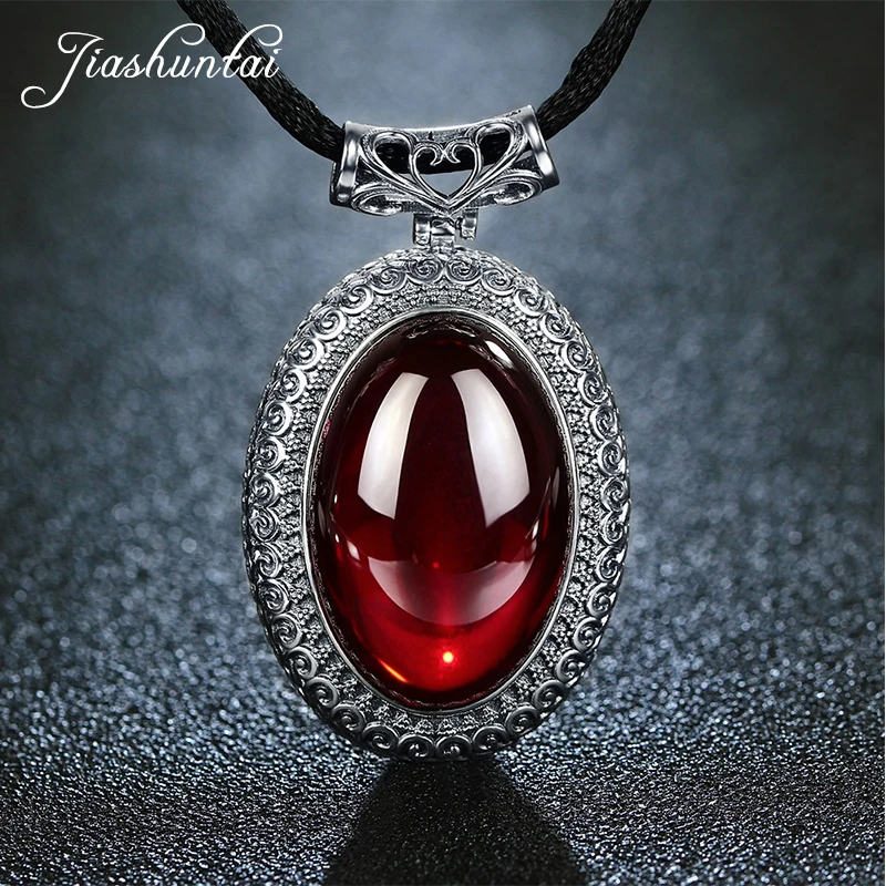 

JIASHUNTAI Retro 100% 925 Sterling Silver Pendant For Women Natural Precious Stones Vintage Thai Silver Necklace Pendant Jewelry