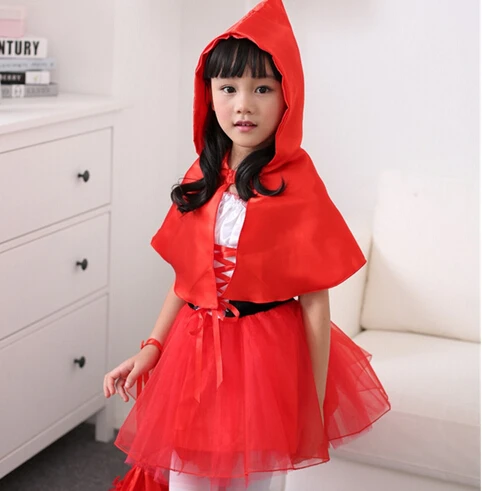 Детский костюм для косплея красное платье с капюшоном 90 160 см + плащ|party costume|costume