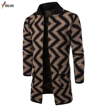 Осенне-зимний мужской Тренч мужской вязаный кардиган куртка мужская двубортная длинная куртка Брендовая верхняя одежда мужские хлопковые куртки