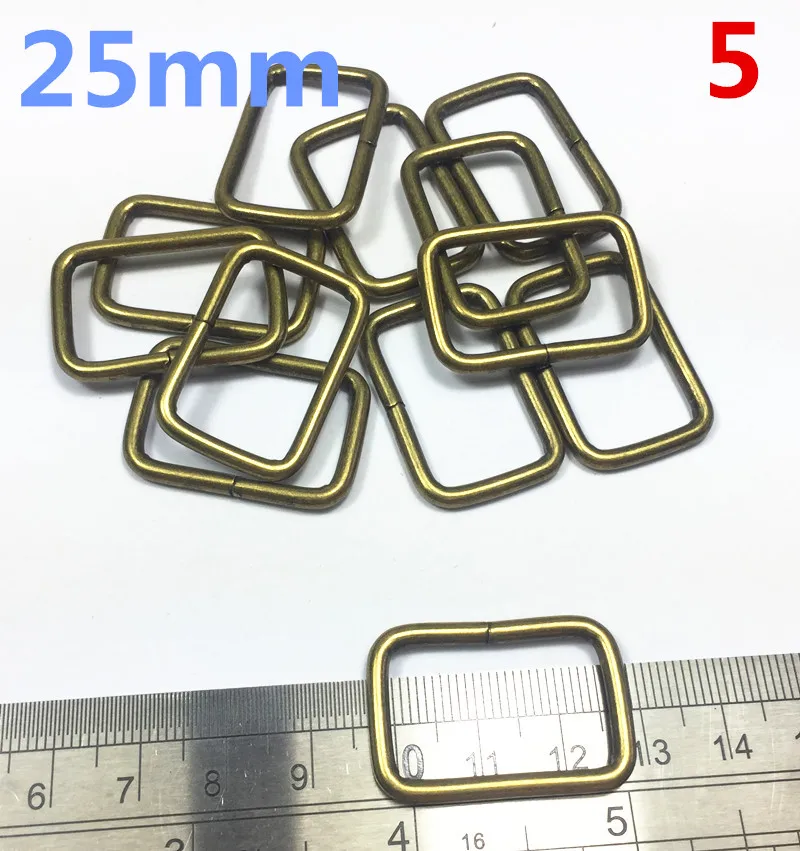 5  25mm antique bronze Rectangle Ring Nonwelded Nickel Plated Loops For Dog Belt Backpack