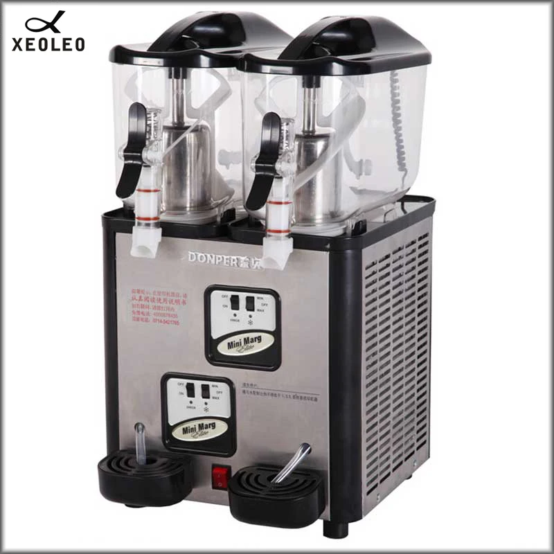 XEOLEO Double Tank Slush Machine 6L*2 Commercial Snow melting machine 880W Cold drinking