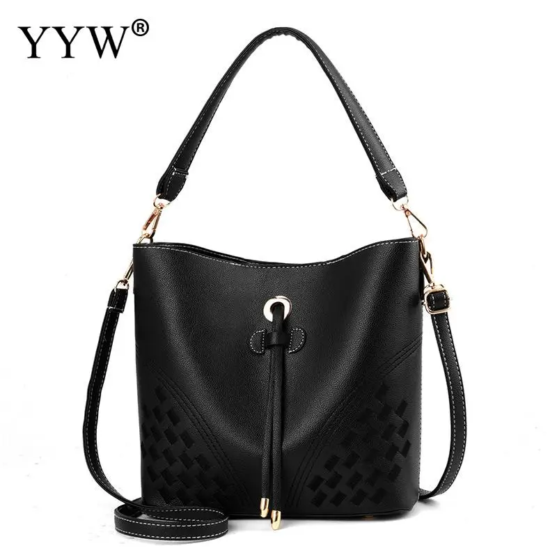 

Fashion Bucket Bags Pu Leather Women Handbag Female Shoulder Messenger Bag Casual female Black Pink Top-Handle Bags