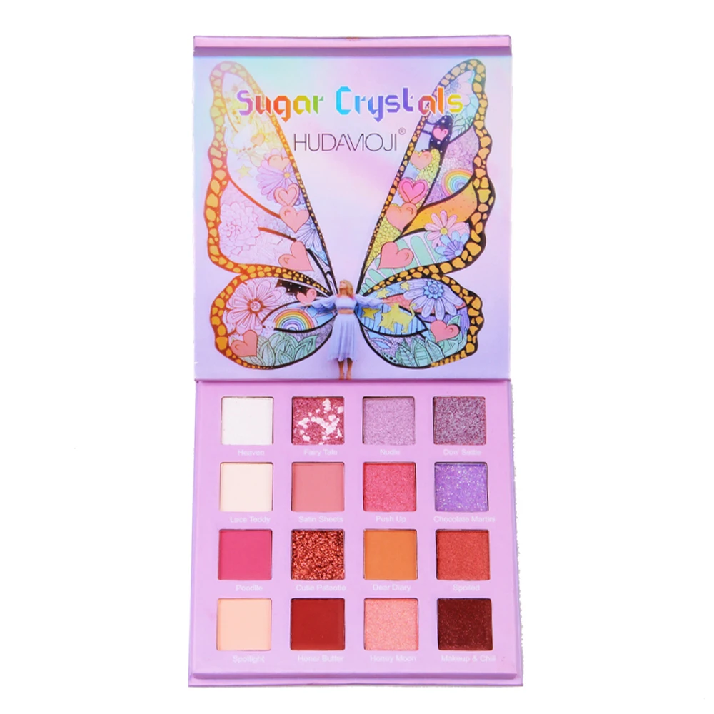 

16 Color Butterfly Eye Shadow Make Up Palette Disc Three-dimensional Eye Makeup Sequins Makeup Shimmer Eyeshadow Palette TSLM1