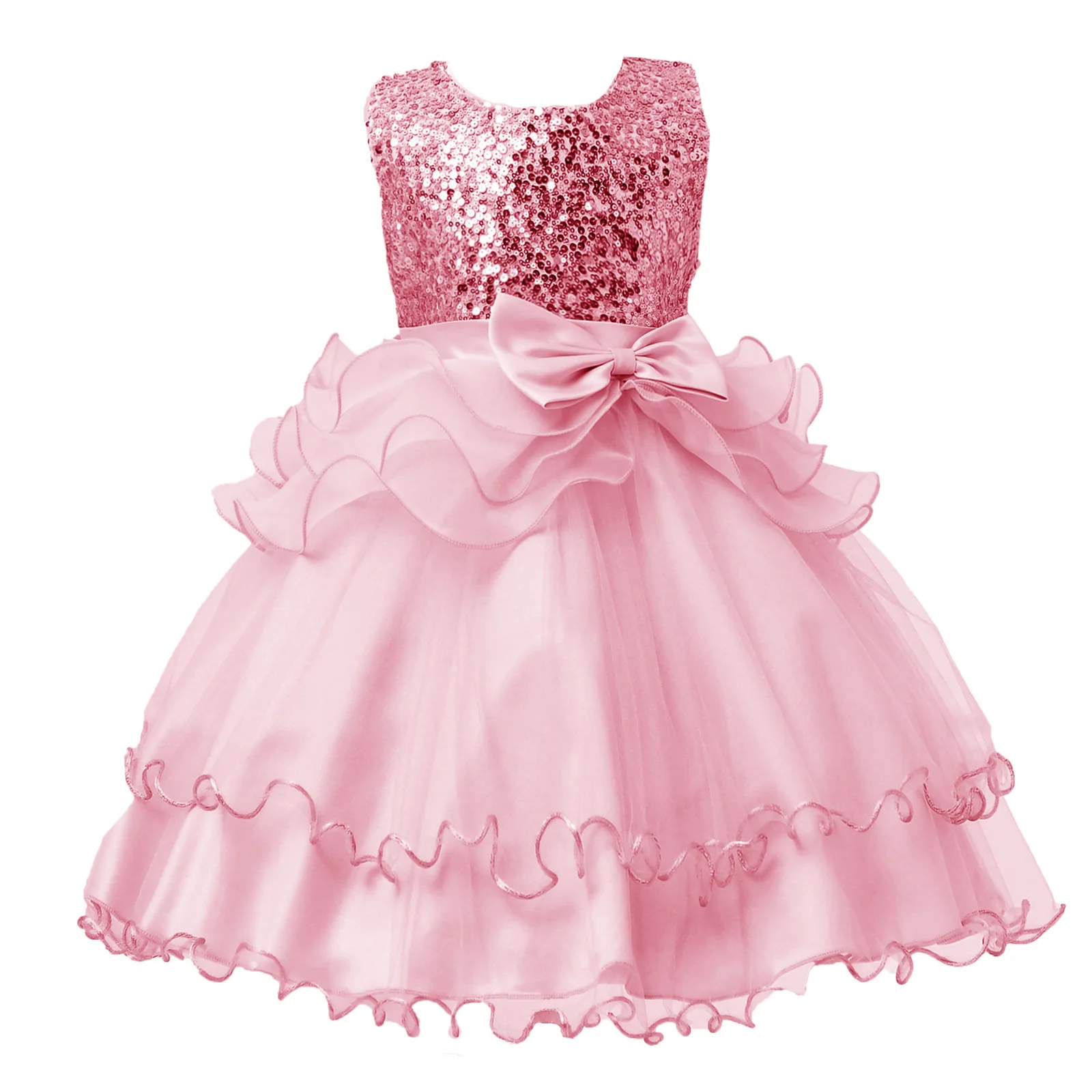 Детские платья Летнее бальное платье для девочек, вечерние Детские костюмы платье с бантом для принцессы с блестками для дня рождения и крещения Vestidos