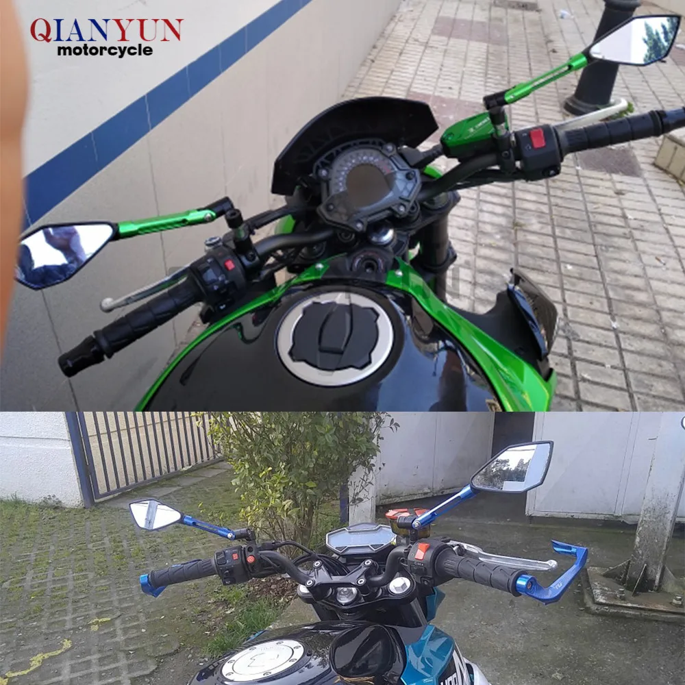 Для KAWASAKI NINJA 6R 9R 650R 250R 636 SUZUKI GSXR600 мотоцикл зеркало заднего вида с обратной стороны зеркало 8 мм 10 мм с L ключ, дюймовый стандарт Универсальный