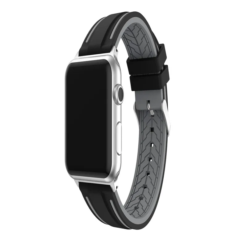 Спортивный силиконовый ремешок для Apple Watch Band 44/42/40/38 мм цветной мягкий резиновый