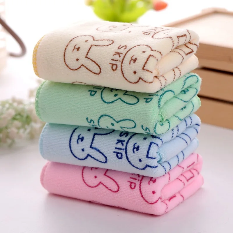 

[simfamily] 4pc/set Baby Towel superfine fiber Kid Bath Towels Washcloth Towel Children Kitchen Bathroom Wipe Wash Cloth Towel