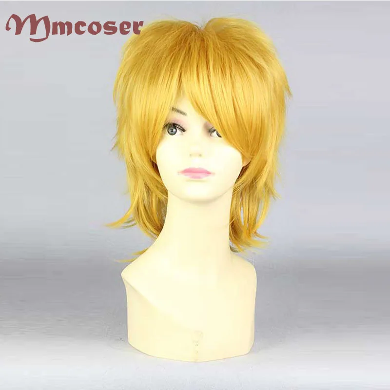 

MCOSER New pop Yellow wig short straight anime Cosplay wig free shipping