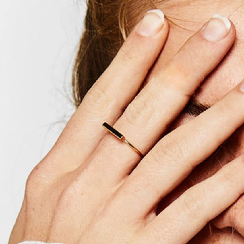 Laramoi 925 пробы серебряные Простые маленькие кольца для женщин корейский стиль кольцо Шарм ювелирные изделия подарок для девочек дамы партии