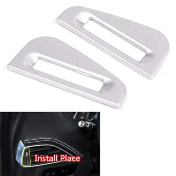 

YAQUICKA 2Pcs/set Car Front Dashboard Side Air Vent Adjust Roller Button Cover Frame Trim Sticker For Jaguar F-PACE XE Styling