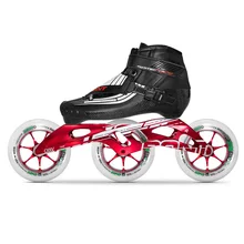 Оригинальные Bont SEMI Racing 2PT 195 мм CXXV скоростные роликовые коньки Heatmoldable углеродного волокна загрузки 3*125 мм красные волшебные колеса Patines