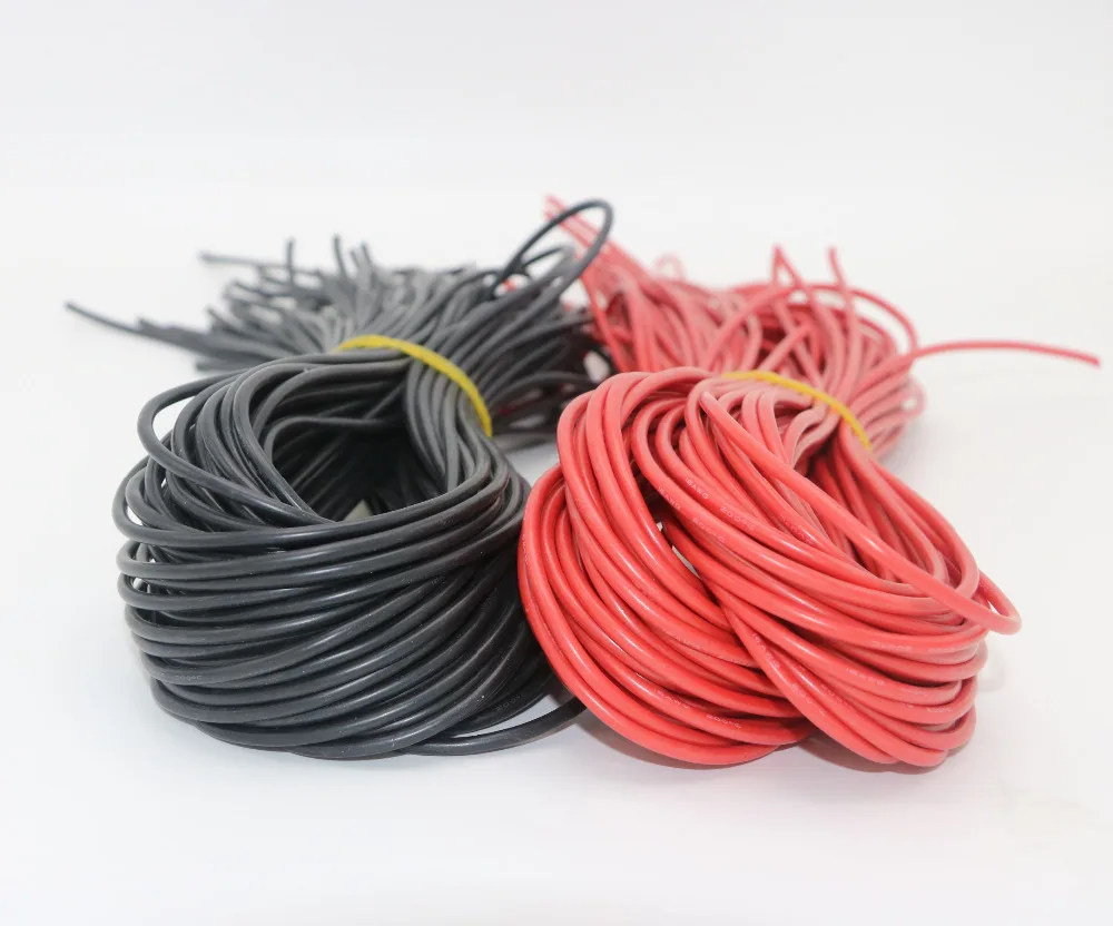 

Register shipping ! 10meter/lot High Quality wire silicone 10 12 14 16 18 20 22 24 26 AWG red and black for rc motor ESC battery
