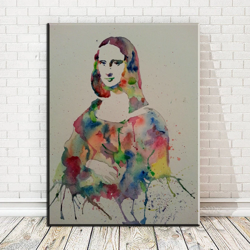 

xdr230 Monalisa smile painting art prints Poster on canvas for living room and study room