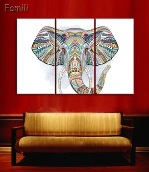 

3 Elephant Family Pictures Watercolor Paintings Abstract Wall Art Animal Canvas Print Arts Cuadros Decoracion Poster and Printed