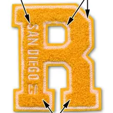 Синель на заказ Вышивка нашивки для буквы R на куртке