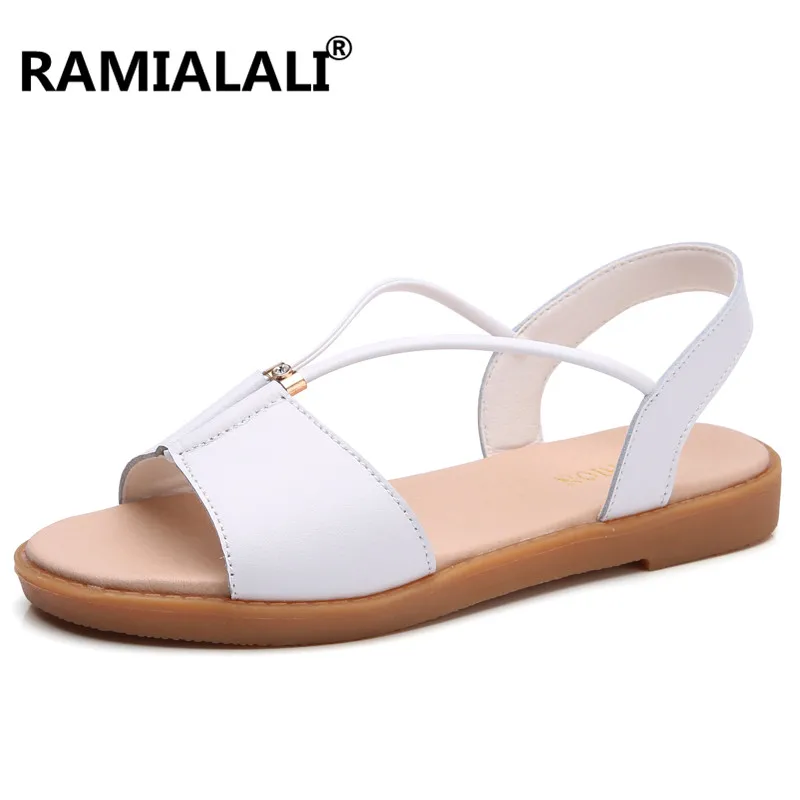 Summer Women Sandals White Flat Sandals Women Flat Rubber Sandalias ...