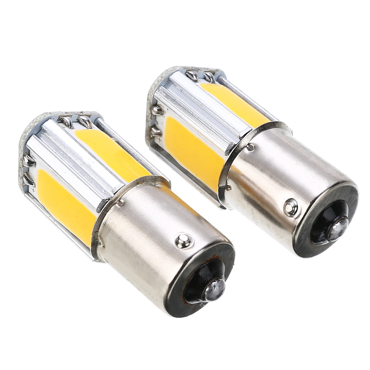 

2pcs 12V Amber Yellow 1156 Light Bulb 4 COB LED Car Turn Signal Rear Lamp Bulb Super Bright Light NEW
