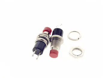 

10Pcs PBS-110 No Lock Switch/Self-resetting Push Button Switch Normally Closed Reset Switch RED COLOR PBS110